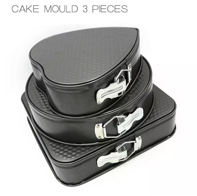 Set Of 3 Carbon Non Stick Pan, Round And Heart Cake Pan Set, Steel Nonstick Leakproof Cheesecake Pans, Mini Cake Molds Set Of 3 Carbon Non Stick Pan, Round And Heart Cake Pan Set, Steel Nonstick Leakproof Cheesecake Pans, Mini Cake Molds
